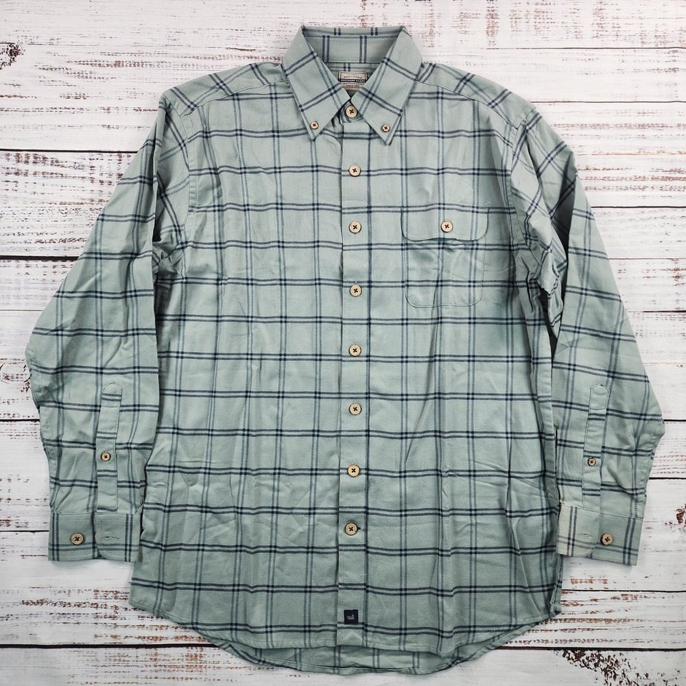 Southern Marsh Outfitter Mens Plaid Flannel Shirt M Sage Green Button Down‎